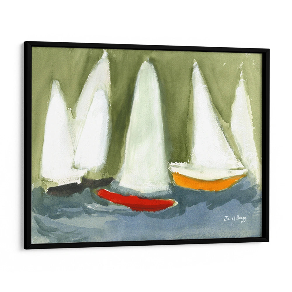 Modern Sailboats Seascape Abstract Wall Art - XS / Matte Paper / Rolled Art - Nook At You