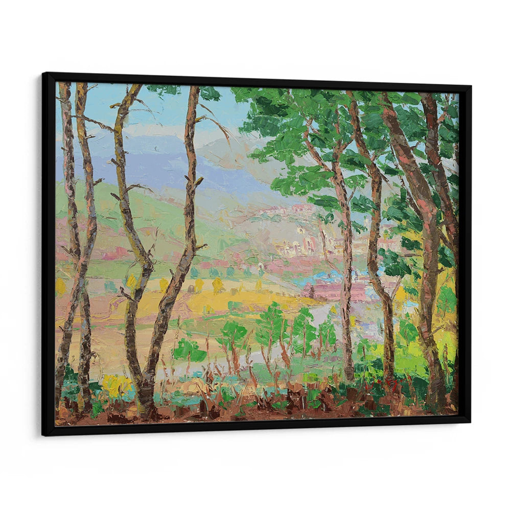 Scenic Valley Village Landscape Wall Art Painting - XS / Matte Paper / Rolled Art - Nook At You