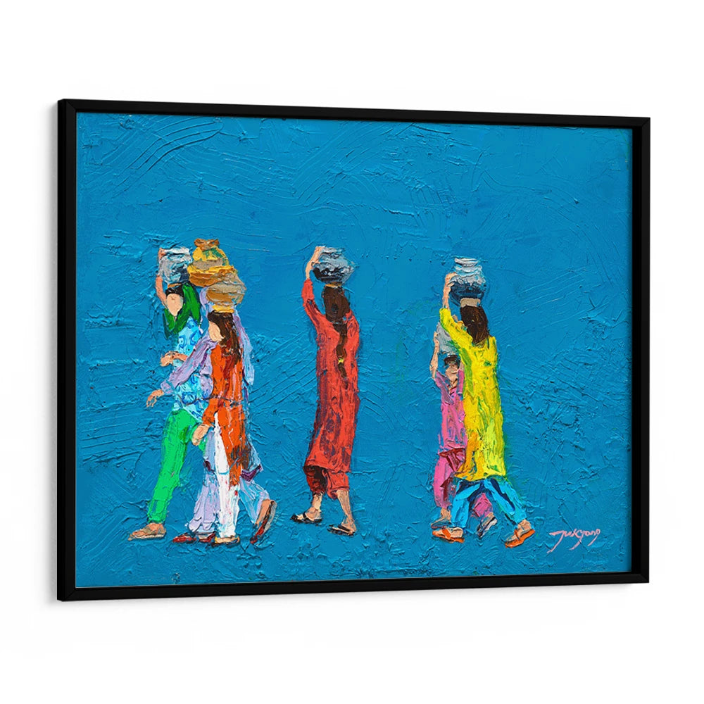 Colorful Water Carriers Canvas Painting for Living Room - XS / Matte Paper / Rolled Art - Nook At You