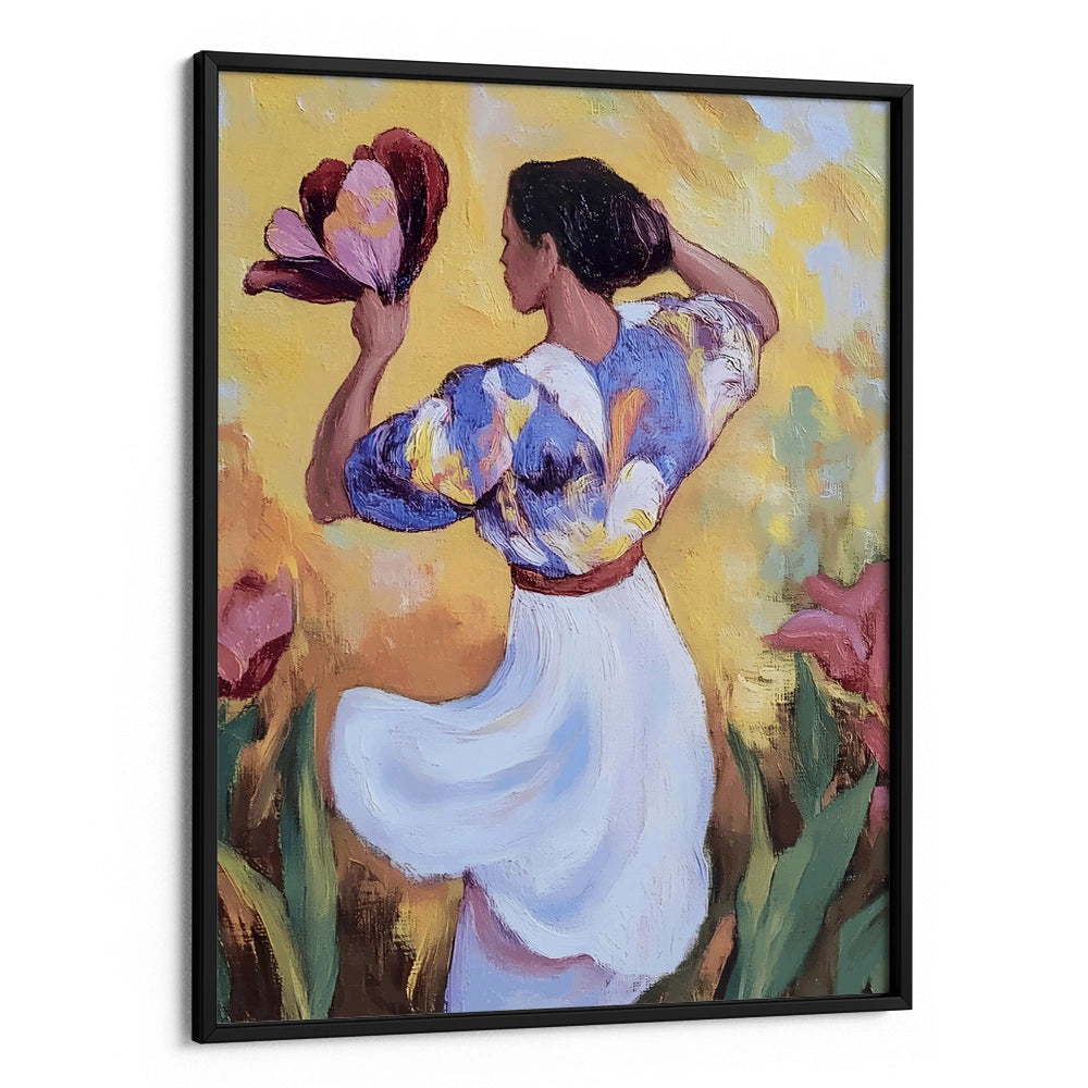 Dance Of The Tulips Women Illustration Wall Art - XS / Matte Paper / Rolled Art - Nook At You