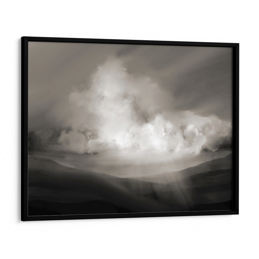 Celestial Drift – Moody Grey Landscape Abstract Art - XS / Matte Paper / Rolled Art - Nook At You