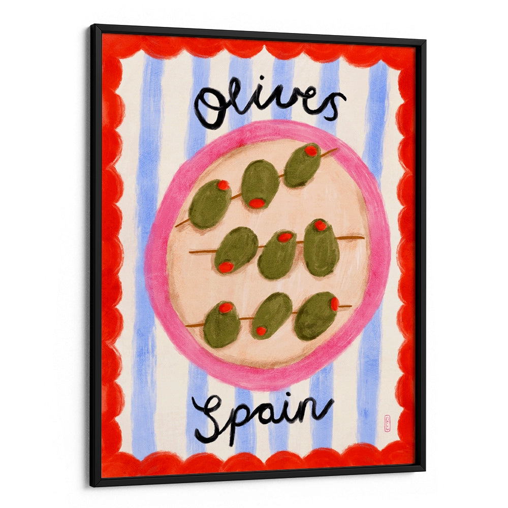 Spanish Olives Plate Gourmet Painting - XS / Matte Paper / Rolled Art - Nook At You