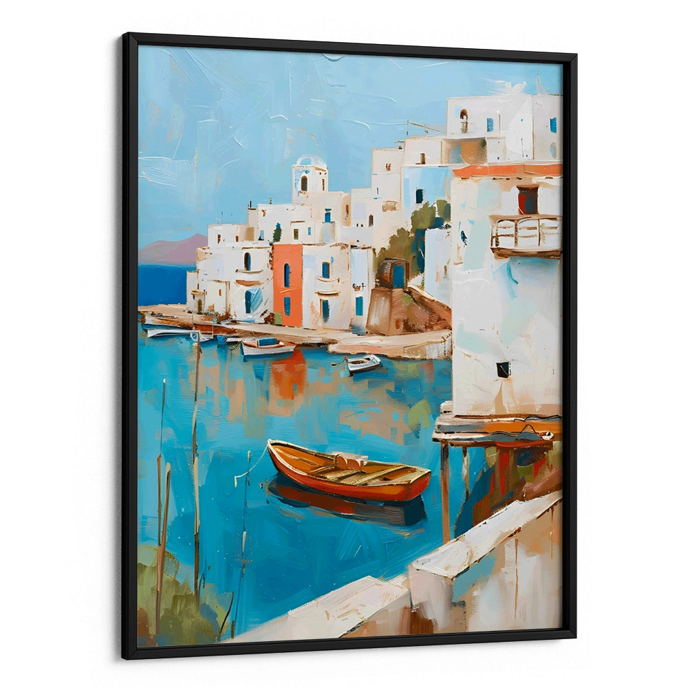 Village By The Sea Landscape Canvas Art Print - XS / Matte Paper / Rolled Art - Nook At You