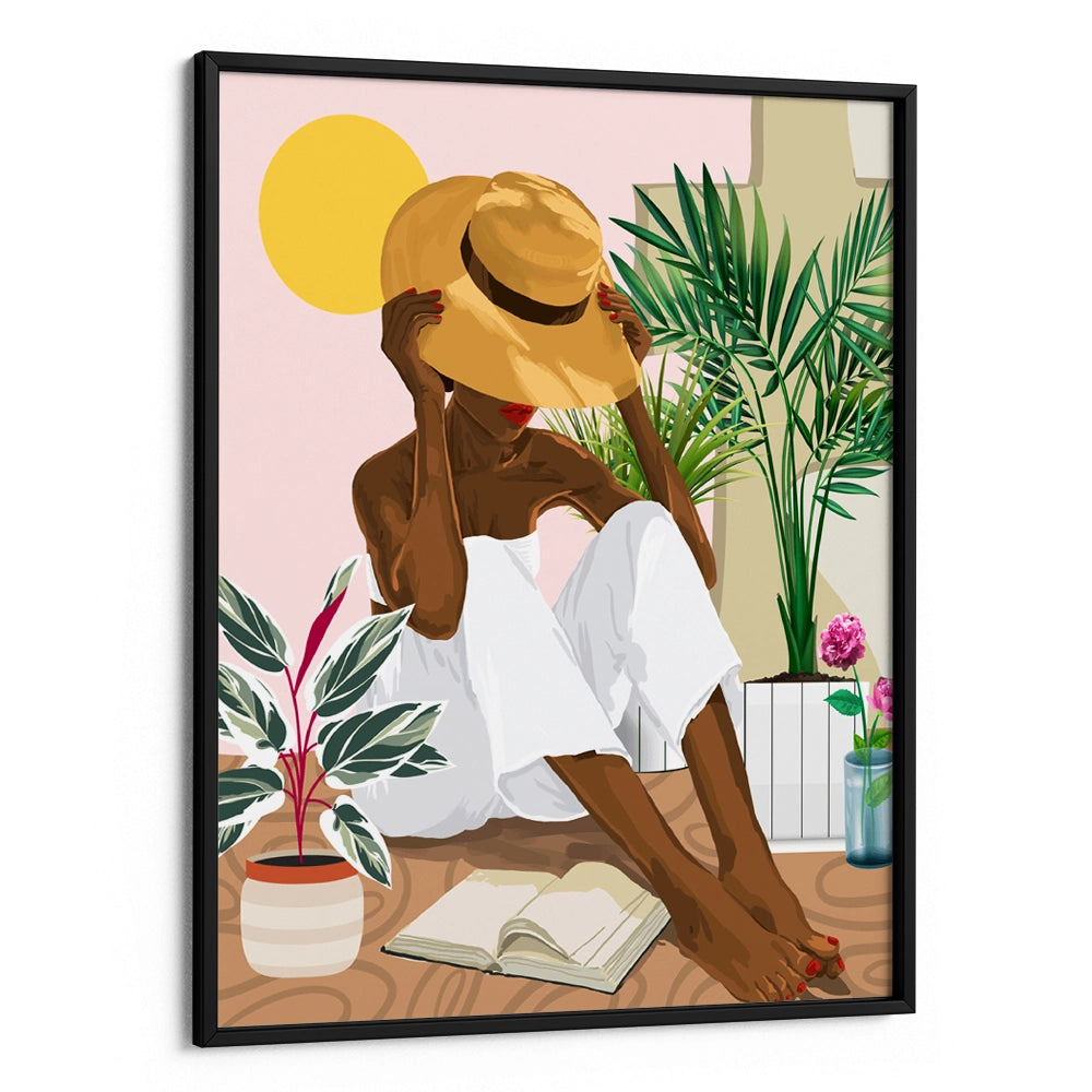 Summer Reading Women Illustration Painting - XS / Matte Paper / Rolled Art - Nook At You