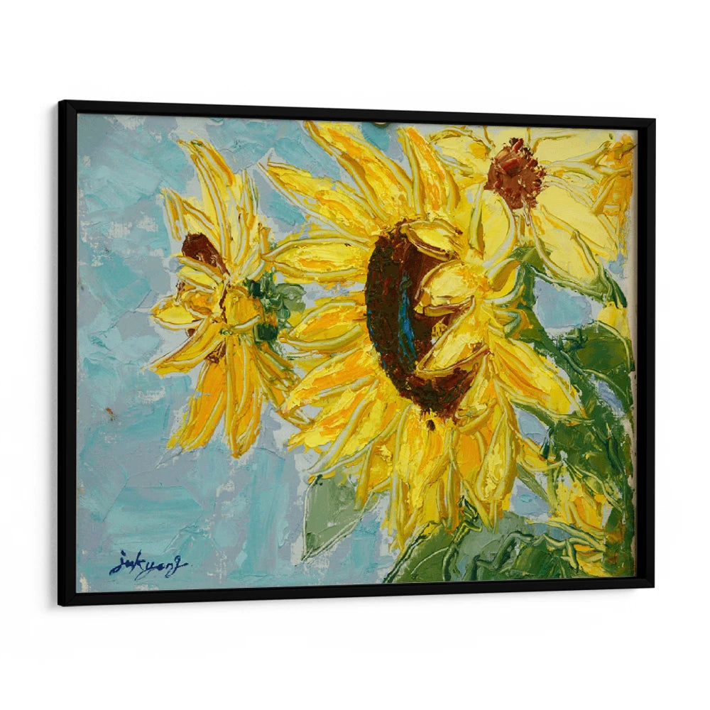 Bright Yellow Sunflowers Floral Wall Art For Living Room - XS / Matte Paper / Rolled Art - Nook At You