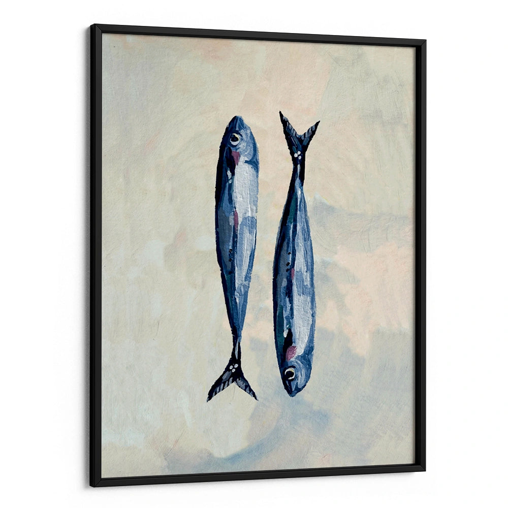 Sardines In Blue Gourmet Wall Art Poster - XS / Matte Paper / Rolled Art - Nook At You