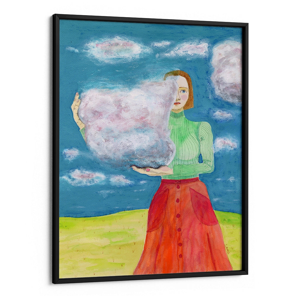 Head in the Clouds – Women Illustration Painting - XS / Matte Paper / Rolled Art - Nook At You