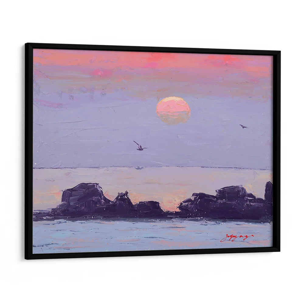 Purple Ocean Sunset Landscape Wall Art Poster for Living Room - XS / Matte Paper / Rolled Art - Nook At You