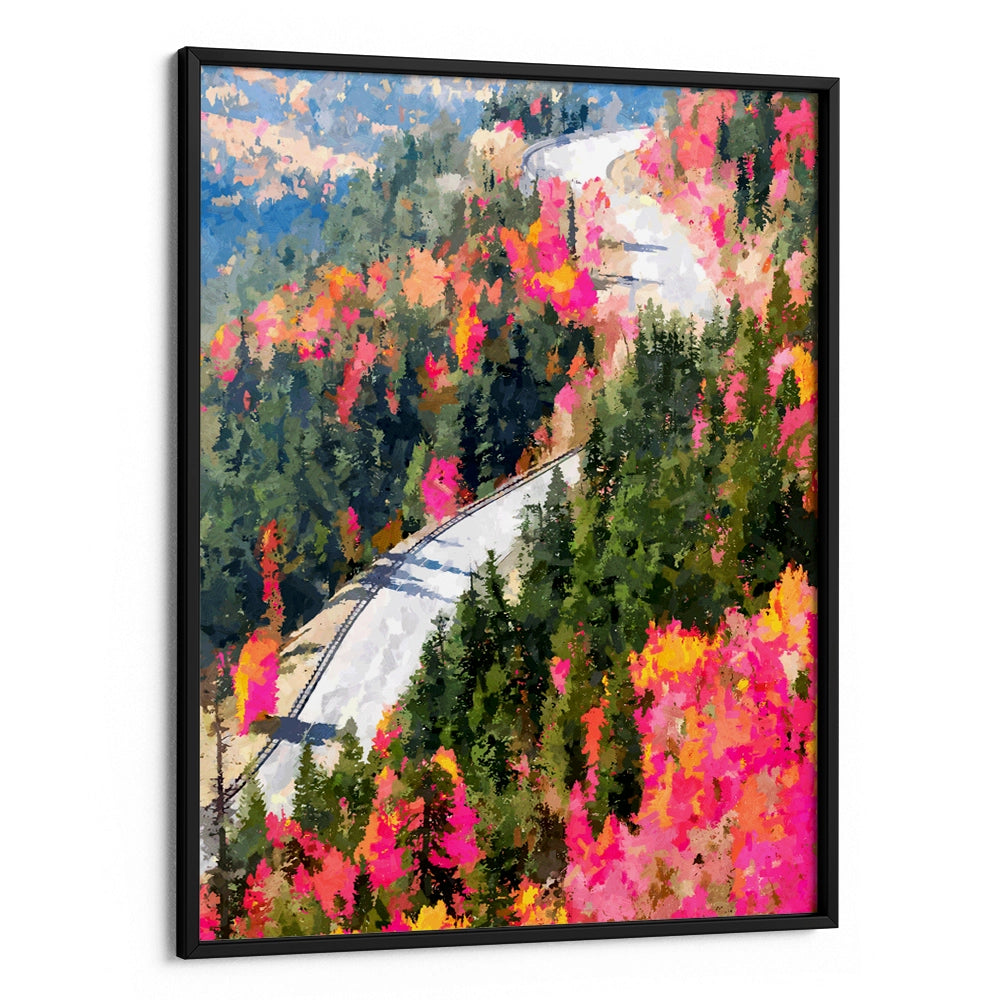 Valley of Pink Trees Landscape Painting - XS / Matte Paper / Rolled Art - Nook At You