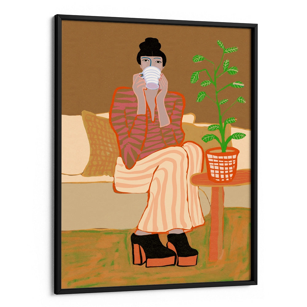 Lady having coffee Women Illustration Poster - XS / Matte Paper / Rolled Art - Nook At You
