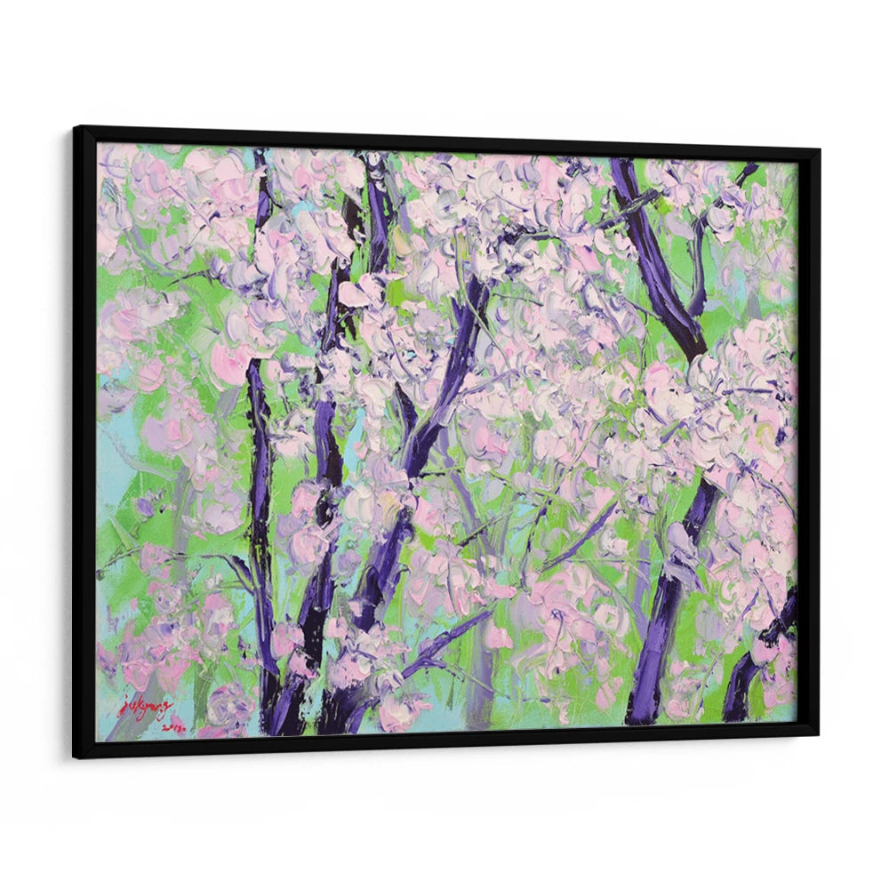 Blooming Cherry Trees Landscape Painting - XS / Matte Paper / Rolled Art - Nook At You