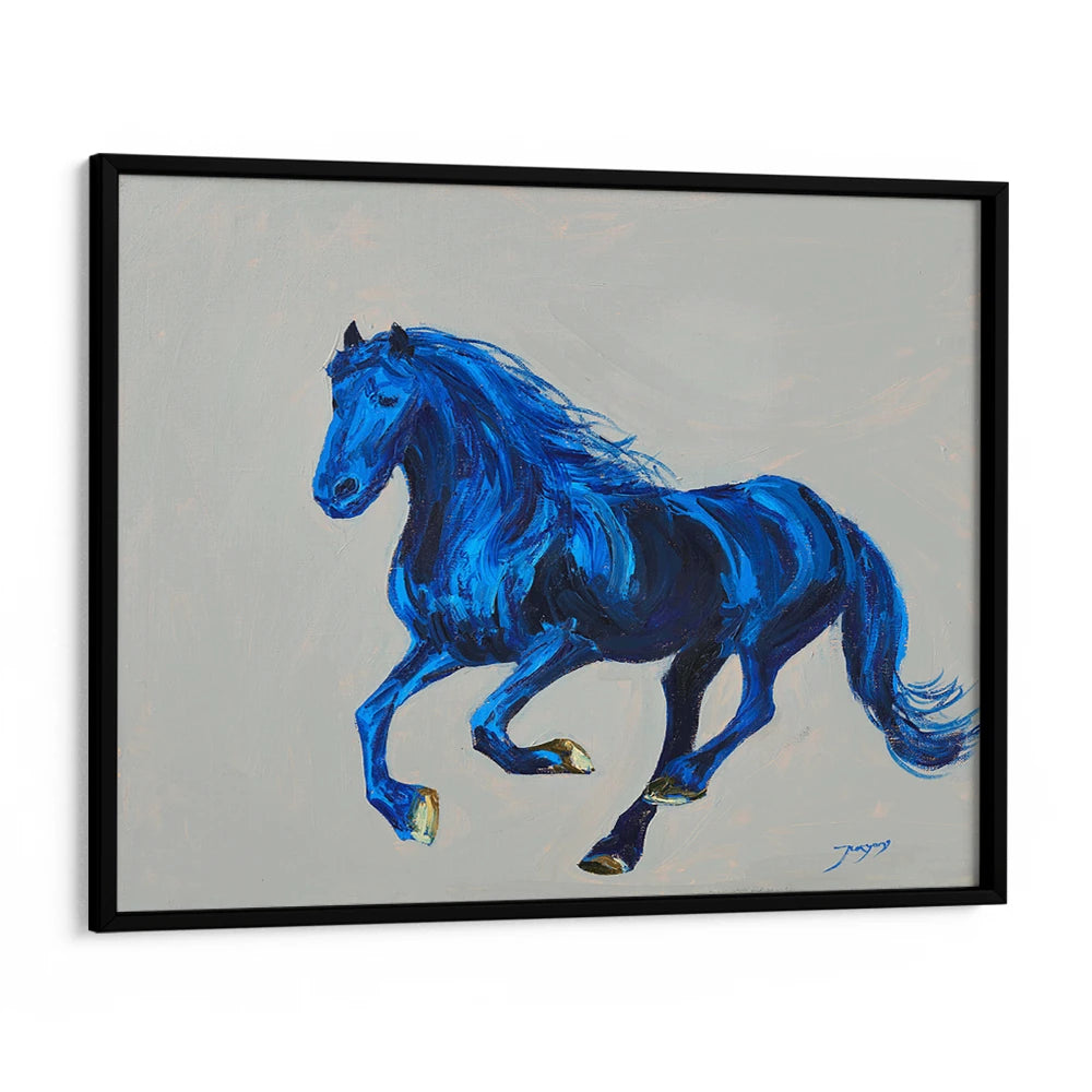 Dynamic Blue Gallop - Horse Painting - XS / Matte Paper / Rolled Art - Nook At You