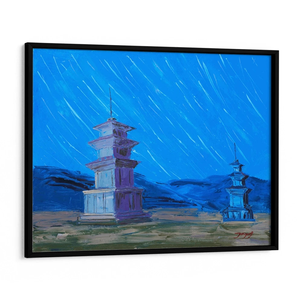 Ancient Pagodas Night Sky Landscape Wall Art Poster - XS / Matte Paper / Rolled Art - Nook At You