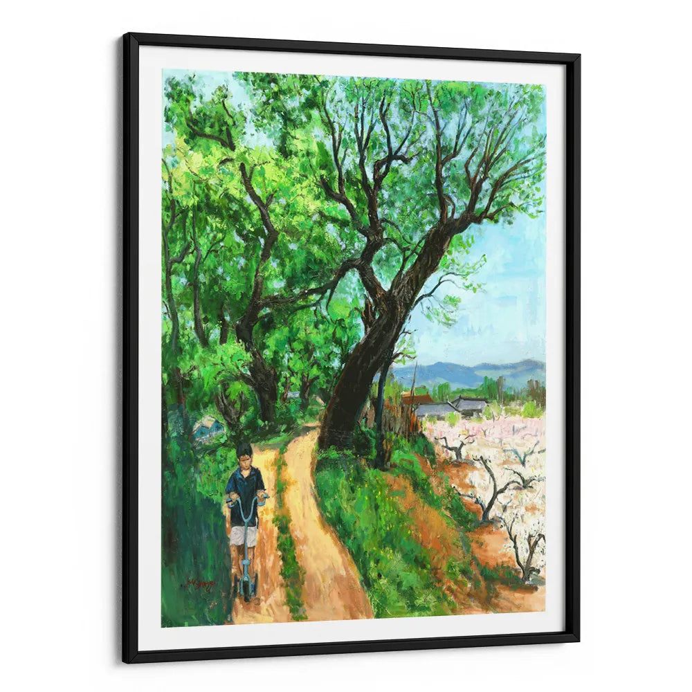 Childhood Spring Path Canvas Landscape Wall Art - XS / Matte Paper / Rolled Art - Nook At You