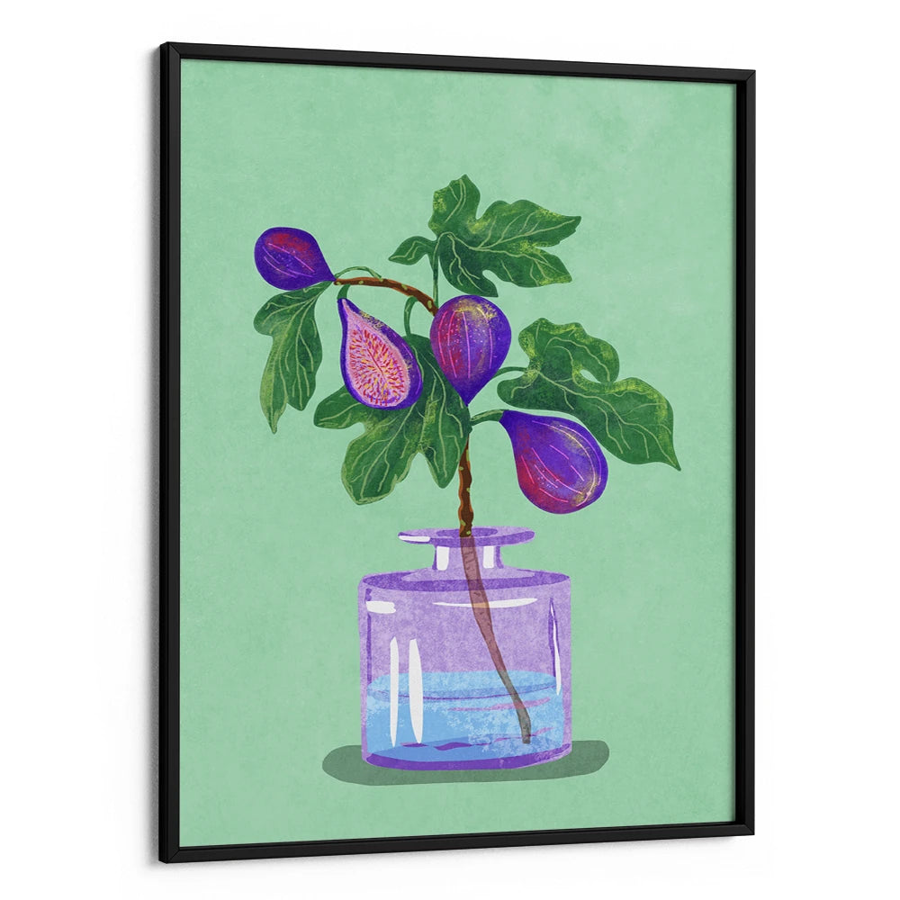 Figs Branch In Vase Botanical Painting - XS / Matte Paper / Rolled Art - Nook At You