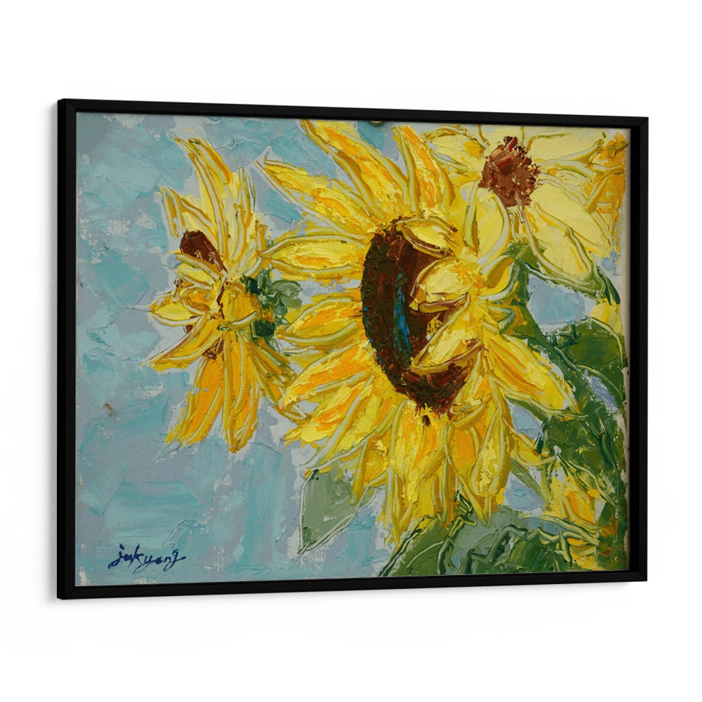 Bright Yellow Sunflowers Floral Wall Art For Living Room - XS / Matte Paper / Rolled Art - Nook At You