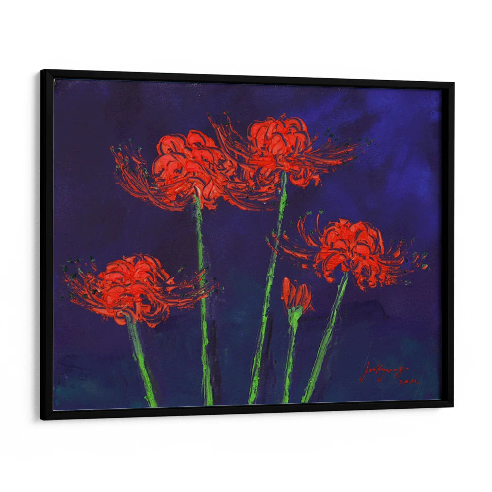 Vibrant Red Spider Lilies Botanical Painting - XS / Matte Paper / Rolled Art - Nook At You