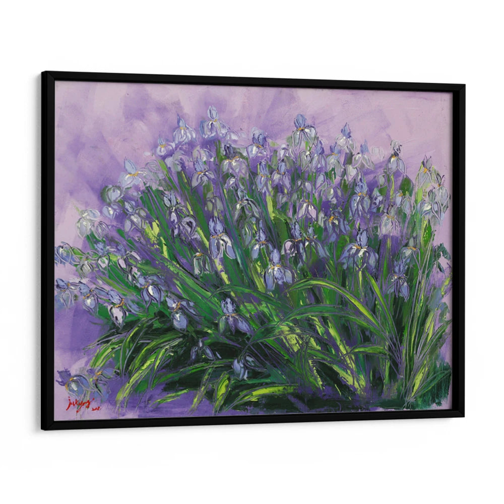Lush Purple Irises Floral Painting For Living Room - XS / Matte Paper / Rolled Art - Nook At You
