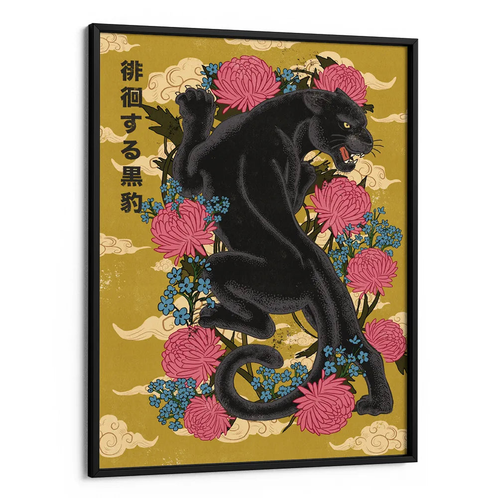 Japanese Black Panther Canvas Wall Art - XS / Matte Paper / Rolled Art - Nook At You