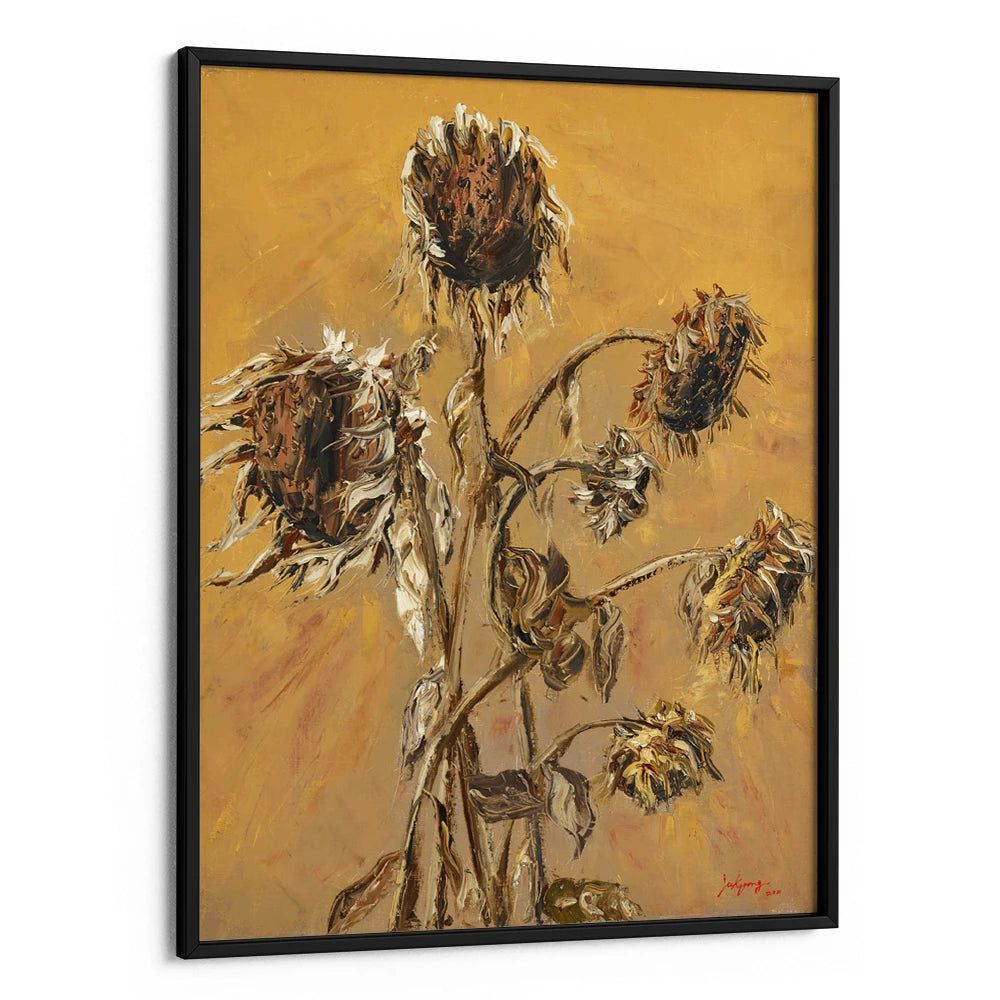 Dried Autumn Sunflowers Floral Painting - XS / Matte Paper / Rolled Art - Nook At You