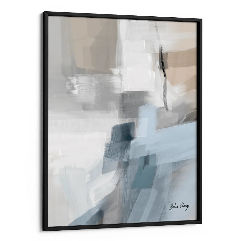 Muted Blue Abstract Artwork For Living Room - XS / Matte Paper / Rolled Art - Nook At You