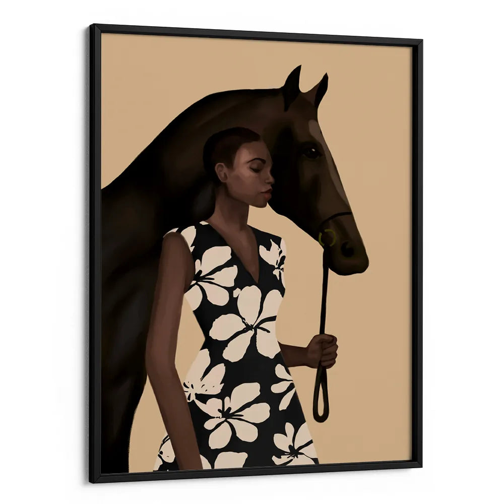 Elegant Woman Horse Boho Wall Art - XS / Matte Paper / Rolled Art - Nook At You