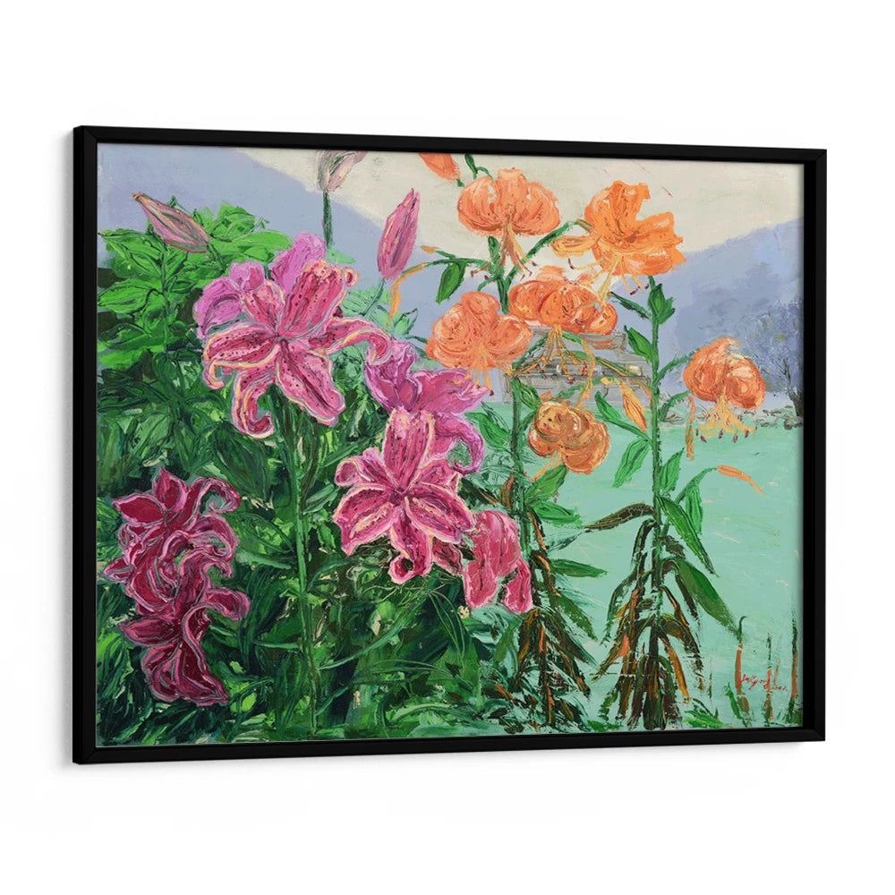 Pink Orange Garden Lilies Botanical Wall Art Poster - XS / Matte Paper / Rolled Art - Nook At You