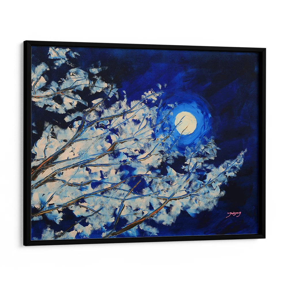 Moonlit Winter Branches Canvas Landscape Wall Art - XS / Matte Paper / Rolled Art - Nook At You
