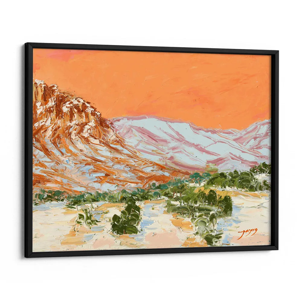 Orange Sky Desert Peaks Landscape Wall Art Poster - XS / Matte Paper / Rolled Art - Nook At You