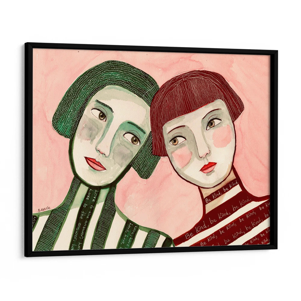 Kindred Spirits Love Women Illustration Wall Art Print - XS / Matte Paper / Rolled Art - Nook At You