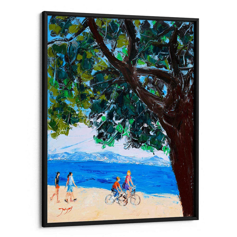 Coastal Walk and Cycles Landscape Painting - XS / Matte Paper / Rolled Art - Nook At You
