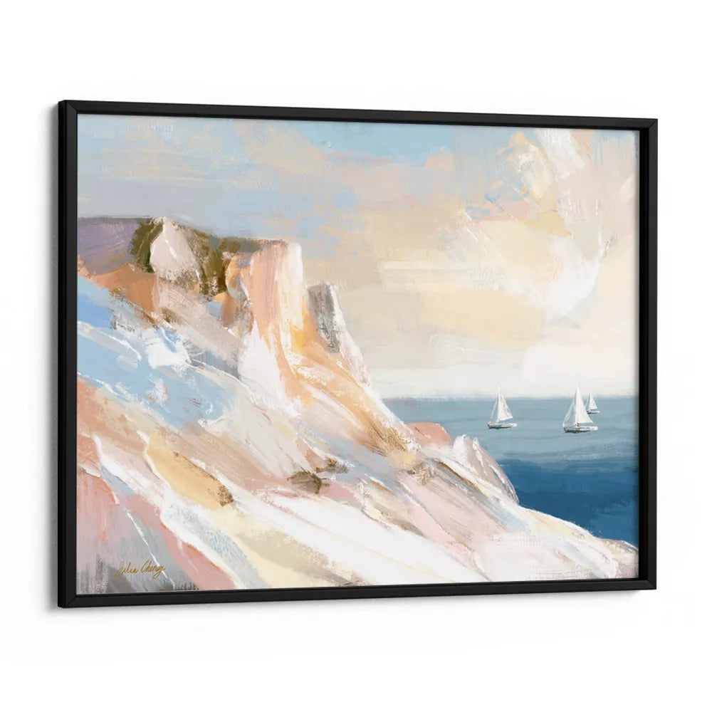 Peaceful Coastal Sailboats Landscape Painting - XS / Matte Paper / Rolled Art - Nook At You