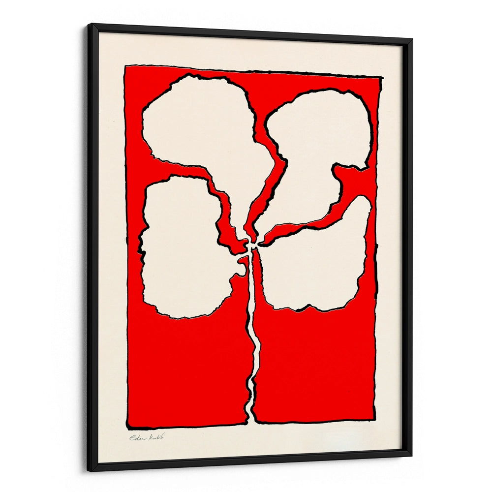 Red Flower Abstract Canvas Painting - XS / Matte Paper / Rolled Art - Nook At You