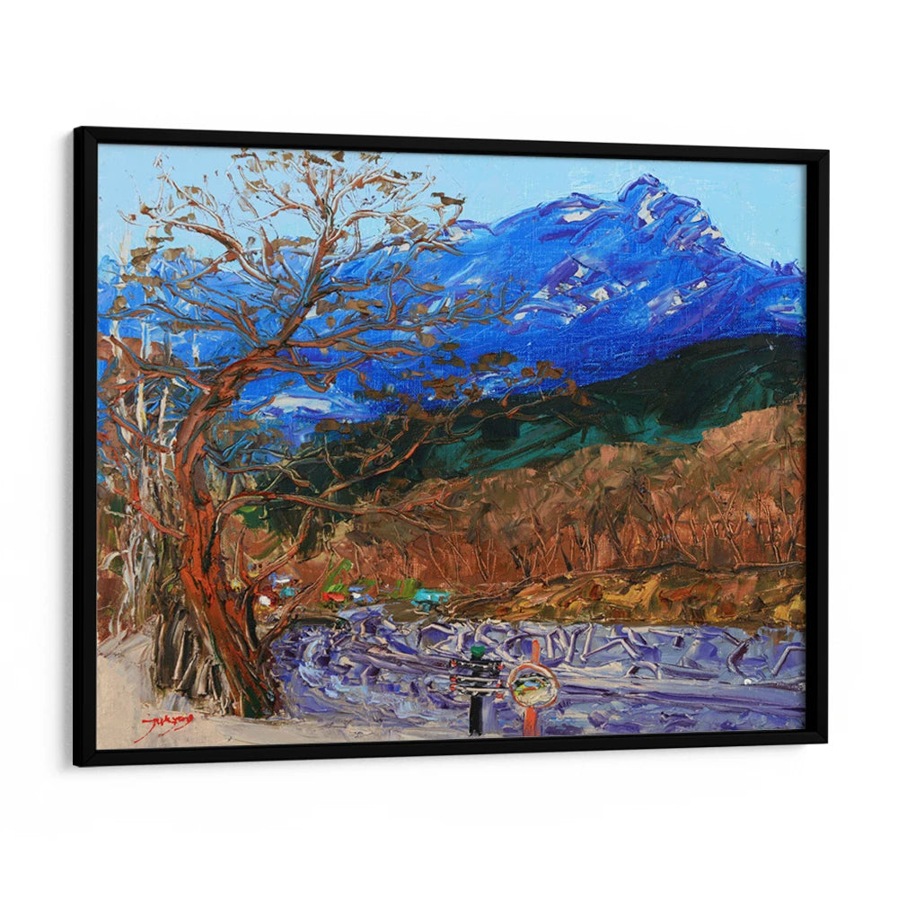 Blue Mountain Road Landscape Wall Art Print - XS / Matte Paper / Rolled Art - Nook At You