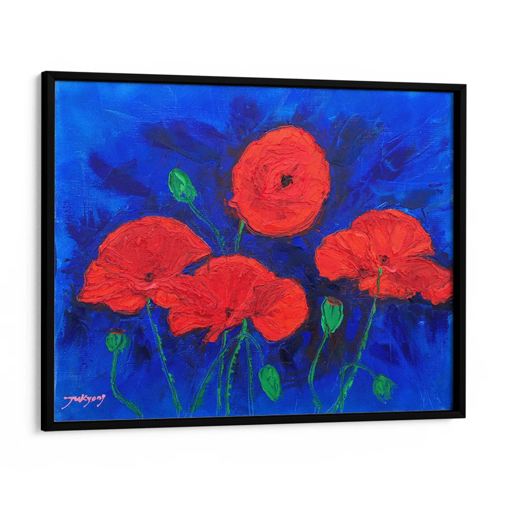 Vibrant Red Poppies Botanical Wall Art For Living Room - XS / Matte Paper / Rolled Art - Nook At You