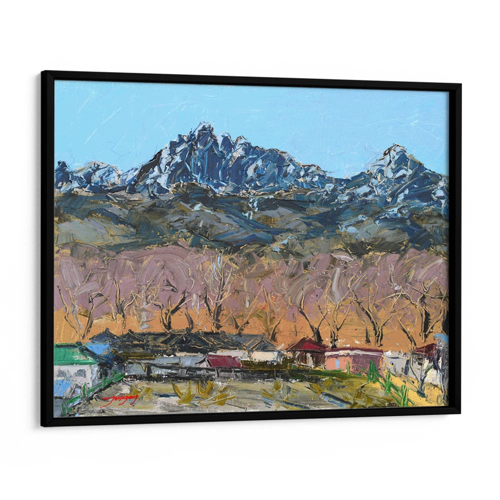 Colorful Mountain Village View Landscape Wall Art Print - XS / Matte Paper / Rolled Art - Nook At You