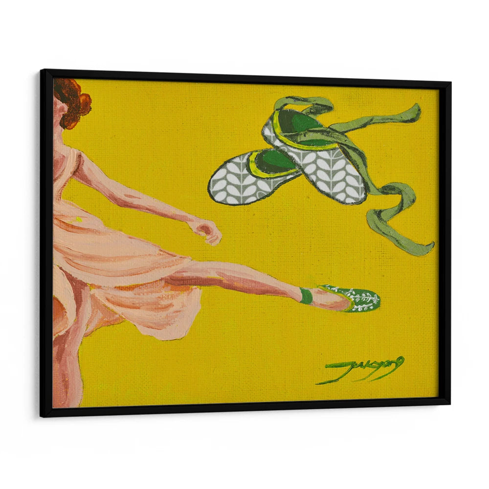 Dancing Ballerina Yellow Women Illustration Wall Art Poster - XS / Matte Paper / Rolled Art - Nook At You
