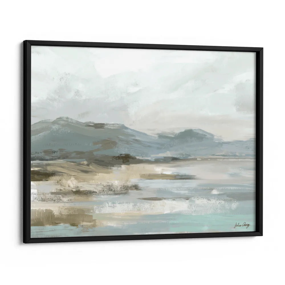 Misty Shore Abstract Painting For Living Room - XS / Matte Paper / Rolled Art - Nook At You