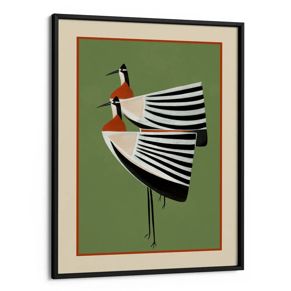 Elegant Stacked Birds Abstract Painting - XS / Matte Paper / Rolled Art - Nook At You