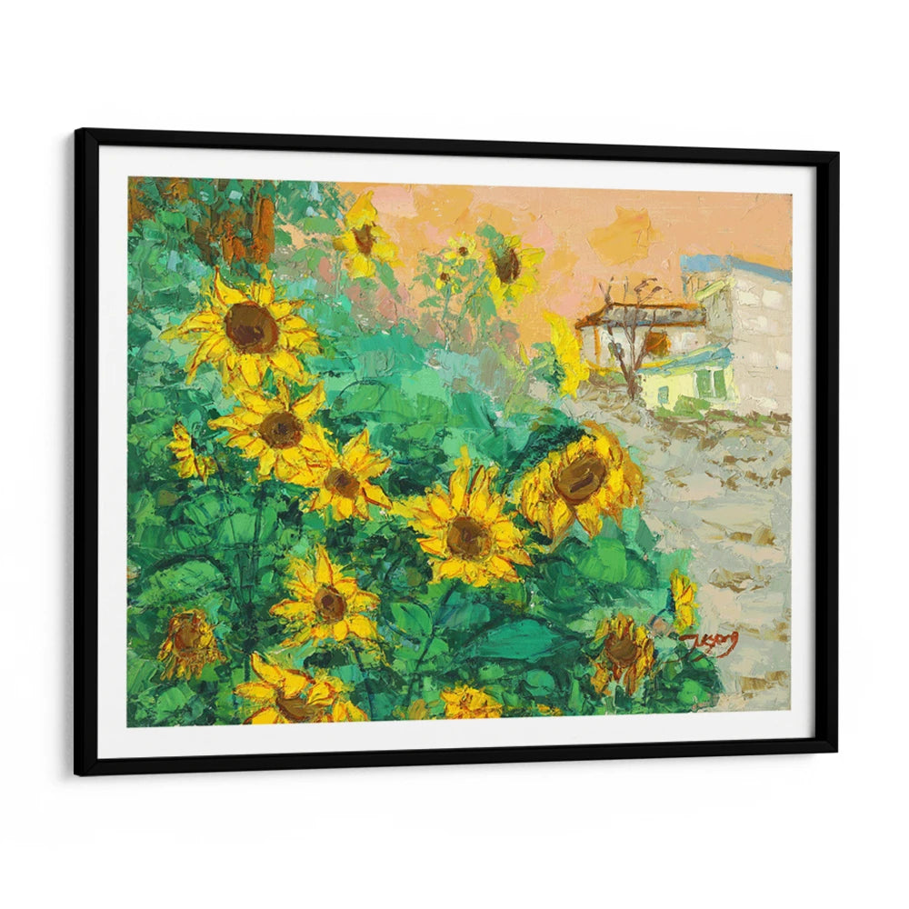 Sunflowers and City Botanical Wall Art Poster - XS / Matte Paper / Rolled Art - Nook At You