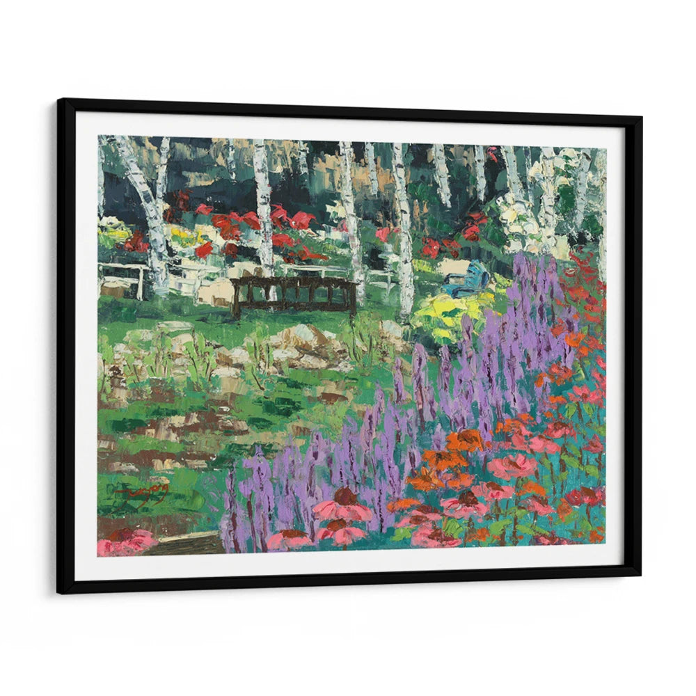 Summer Birch Garden Landscape Wall Art Print - XS / Matte Paper / Rolled Art - Nook At You
