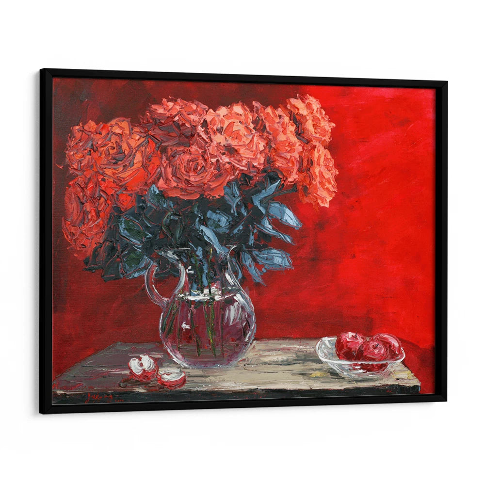 Vibrant Roses and Apples Botanical Art Poster - XS / Matte Paper / Rolled Art - Nook At You