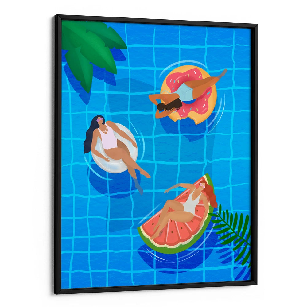 Pool Ladies Women Illustration Painting - XS / Matte Paper / Rolled Art - Nook At You