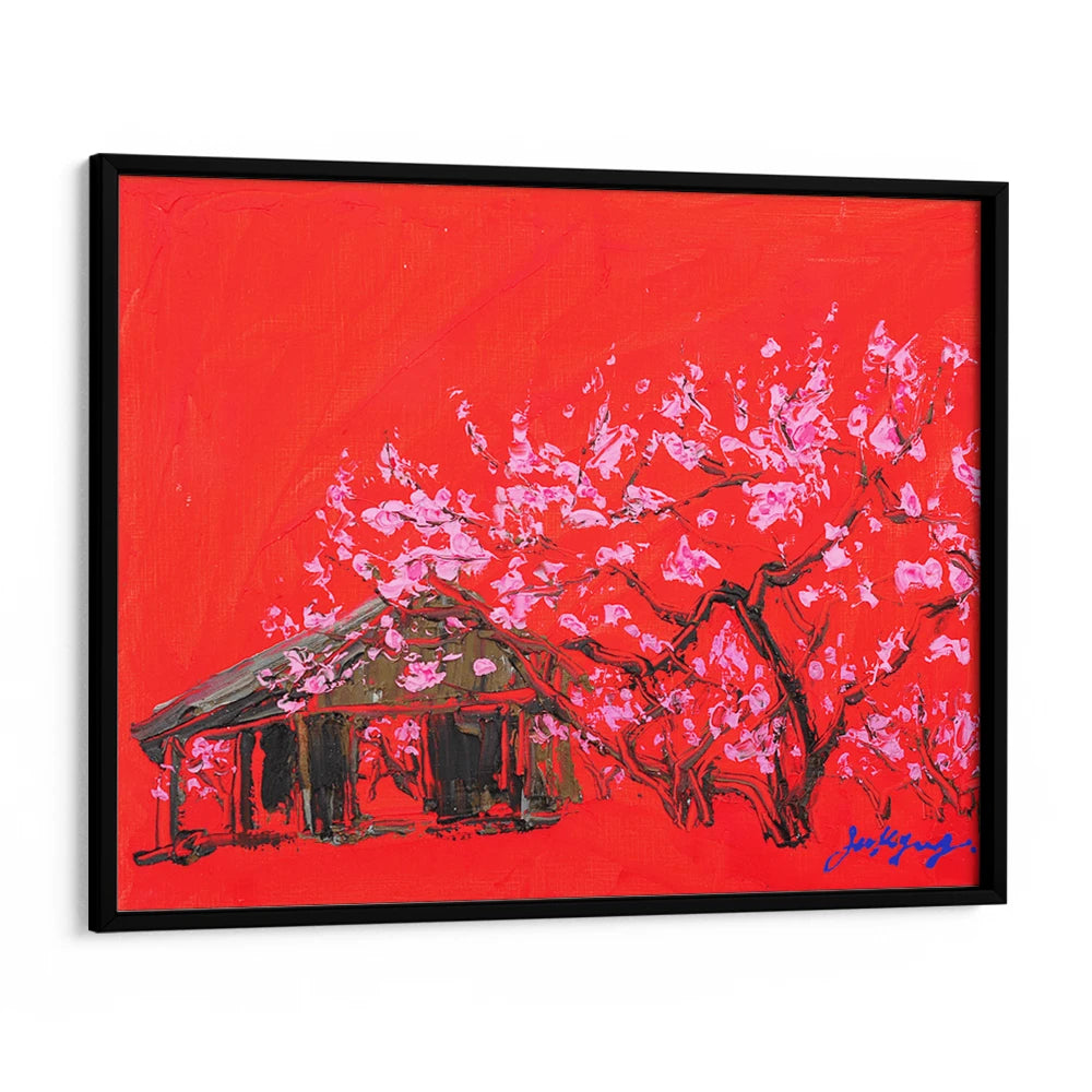 Vibrant Blossom House Abstract Painting For Living Room - XS / Matte Paper / Rolled Art - Nook At You