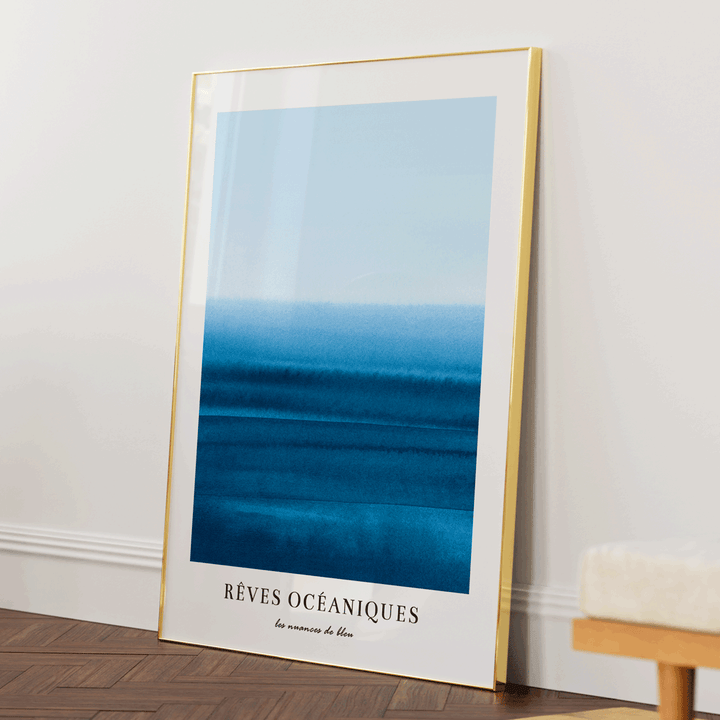 Rêve Océanique No.1 Abstract Art-Gold Metal Frame-Nook At You
