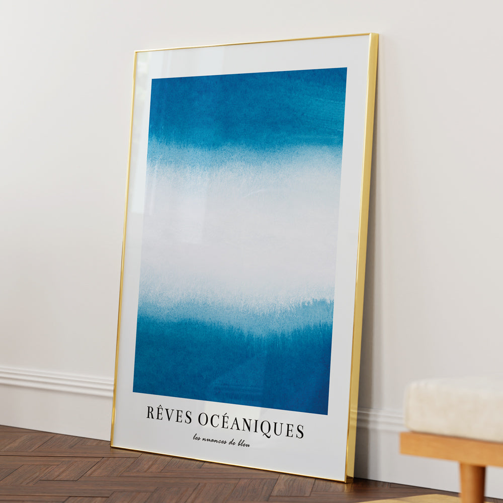 Rêve Océanique No. 2 Abstract Art-Gold Metal Frame-Nook At You
