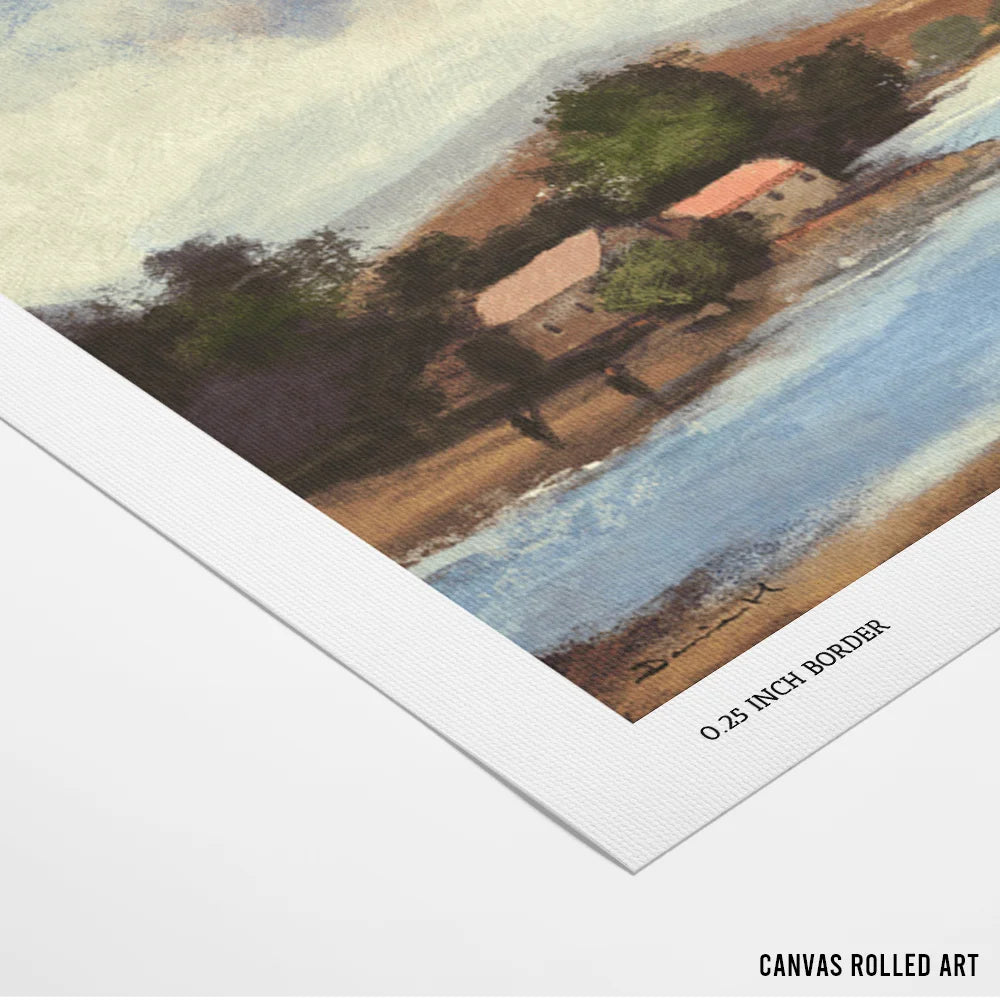 Lake Vista Landscape Painting - XS / Matte Paper / Rolled Art - Nook At You