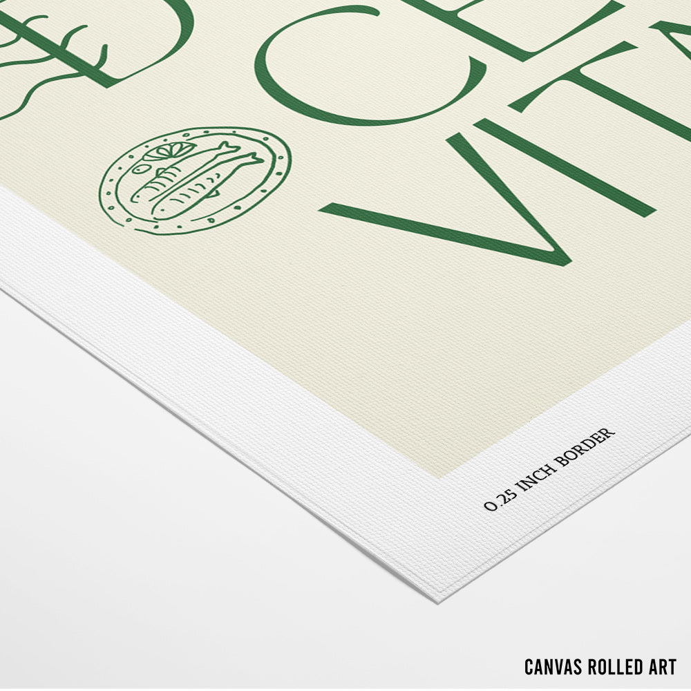 La Dolce Vita Green Canvas Painting - XS / Matte Paper / Rolled Art - Nook At You