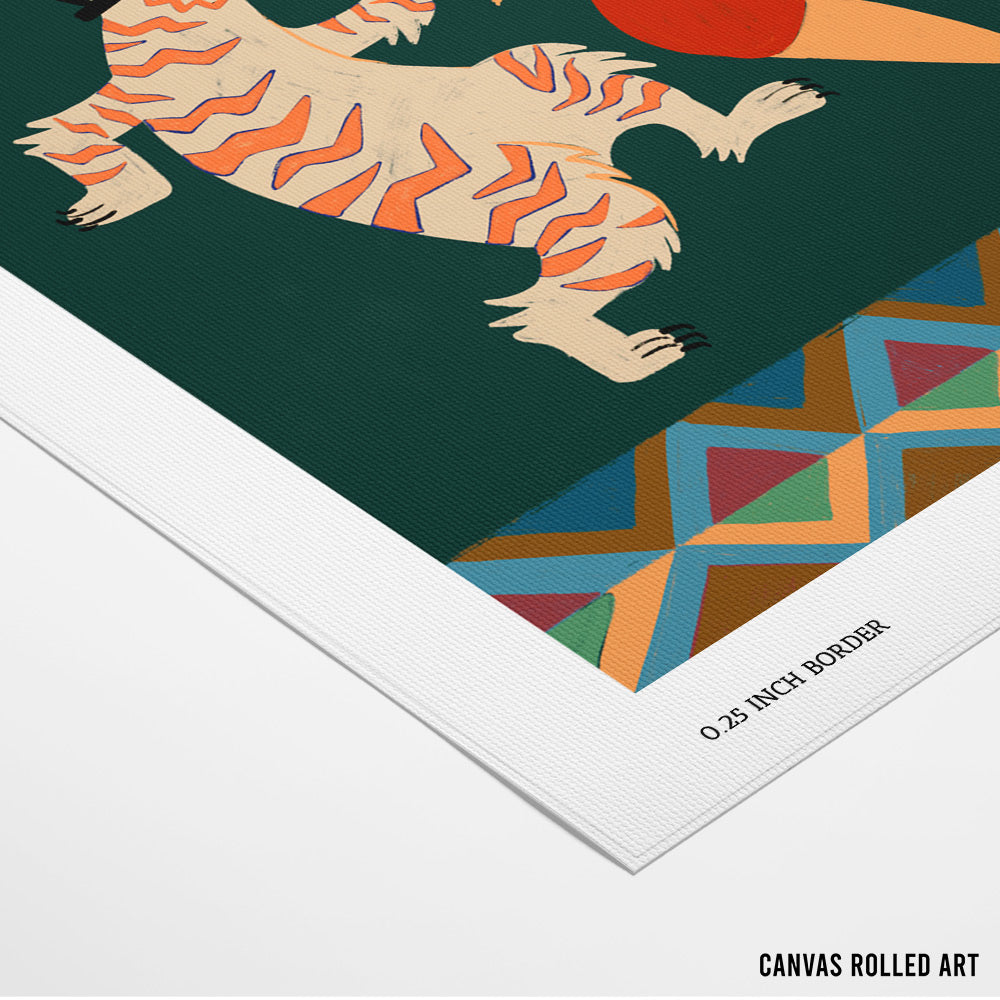 Dance with a Tiger Wall Art Print - 5XL / Canvas / Rolled Art - Nook At You
