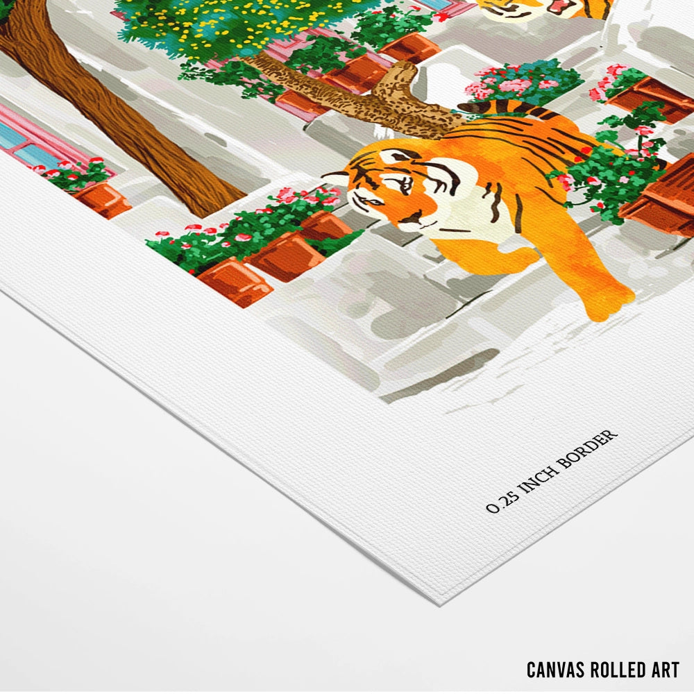 Tigers In Greece Botanical Wall Art - 5XL / Canvas / Rolled Art - Nook At You